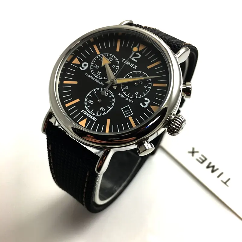 Timex Chronograph Quartz Black Dial Febric Strap Men's Watch- TW2V43700